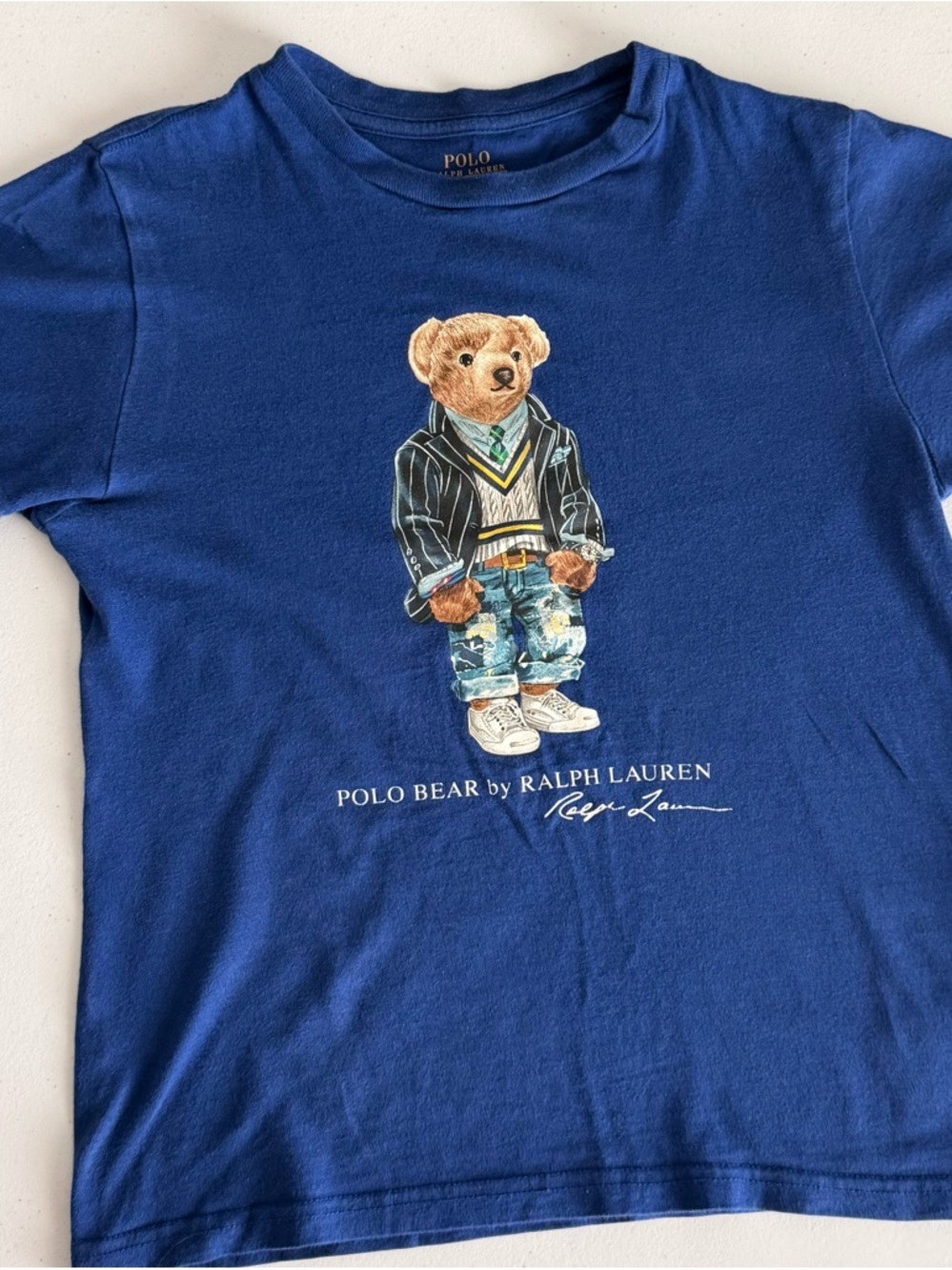 Polo by Ralph Lauren Navy Blue Teddy Bear Graphic Tee - Kids
